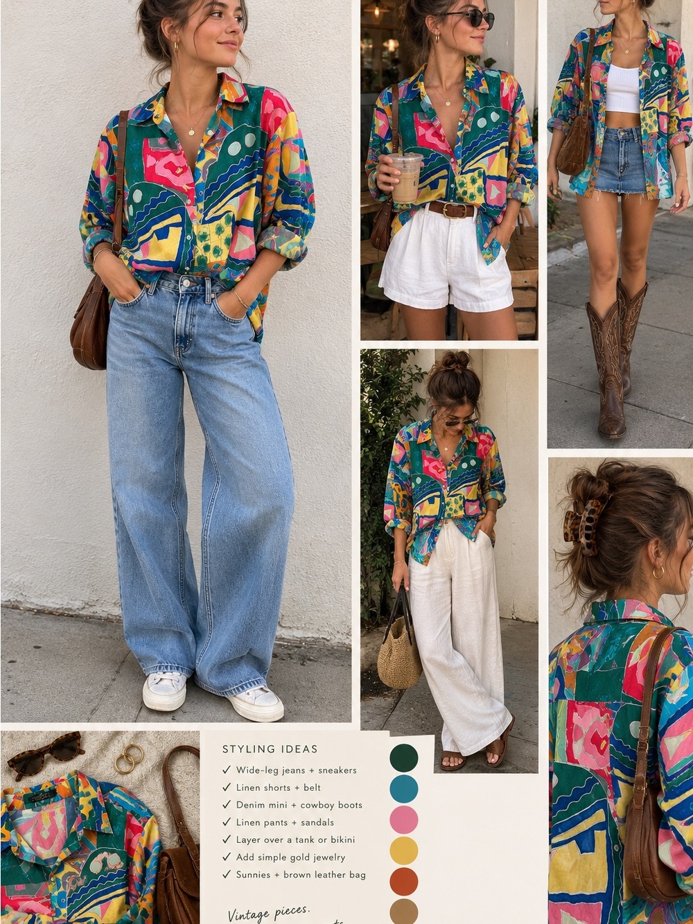 VTG Ralph Lauren Multicolor Abstract Button-Down Shirt